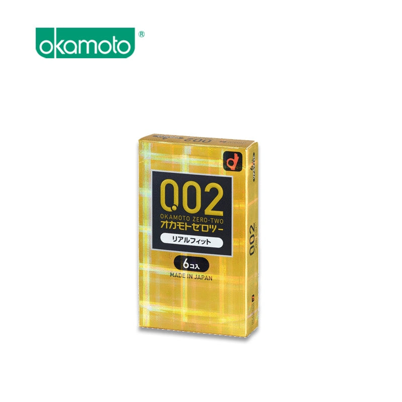 Okamoto 002 Condoms 0.02mm Rich Lubricant Jelly – 6 Count, Made In Japan – Ultra Thin Polyurethane