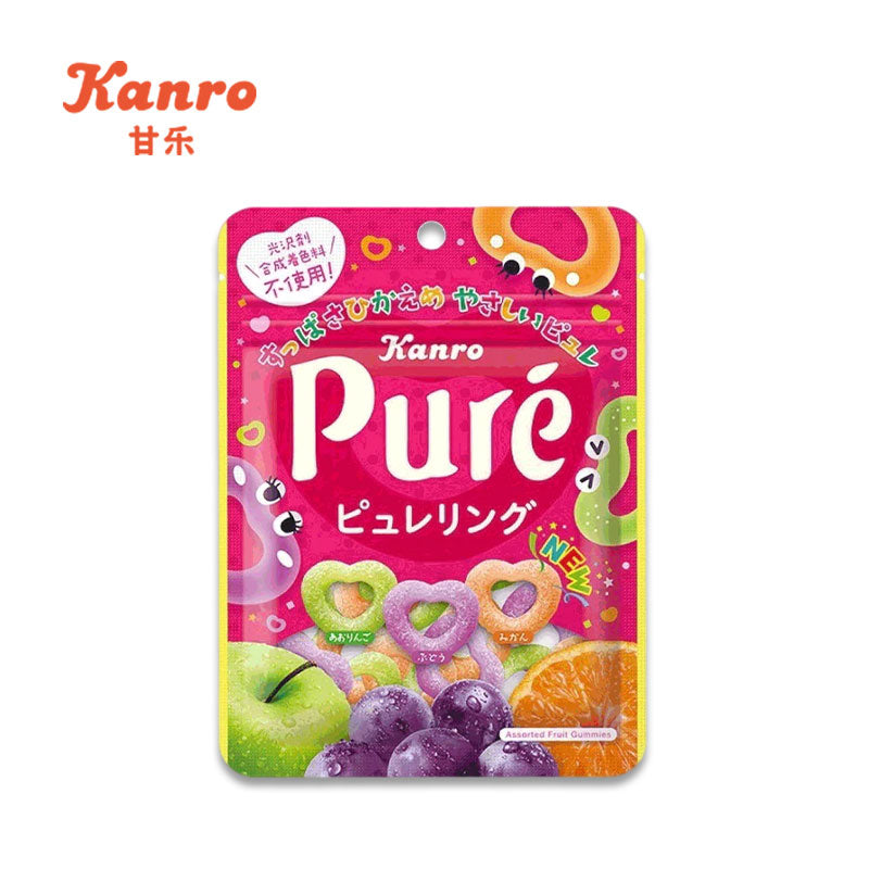 KANRO Pure Ring Assorted Fruit Gummies 63g