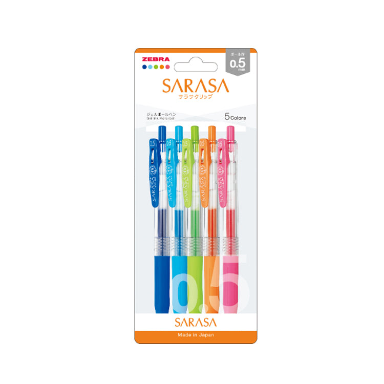 ZEBRA Push Color Gel Pen 0.5 5 Color Set