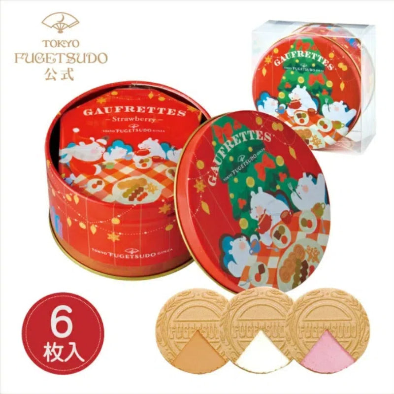 TOKYO FUGETSUDO Christmas Gaufrettes Cookie Tin
