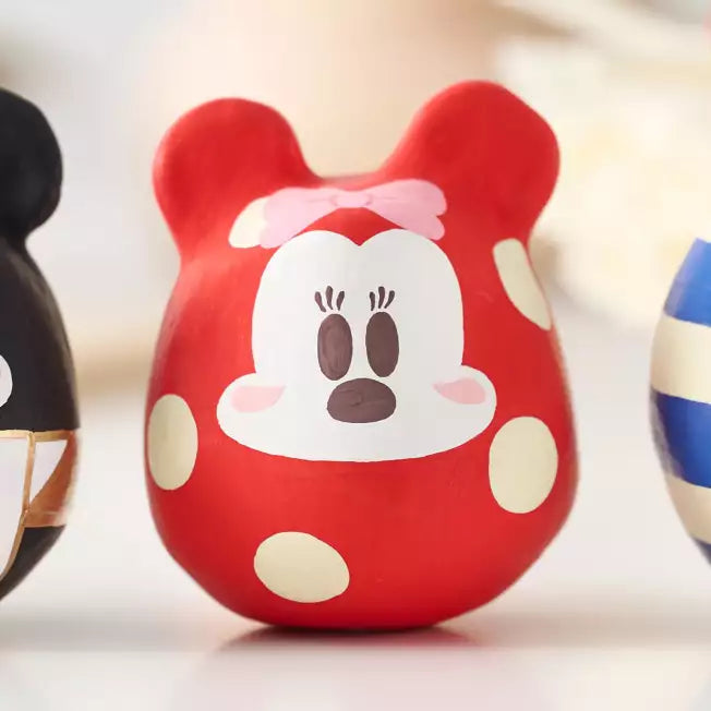 DISNEY Mickey and Minnie Mouse Daruma Doll