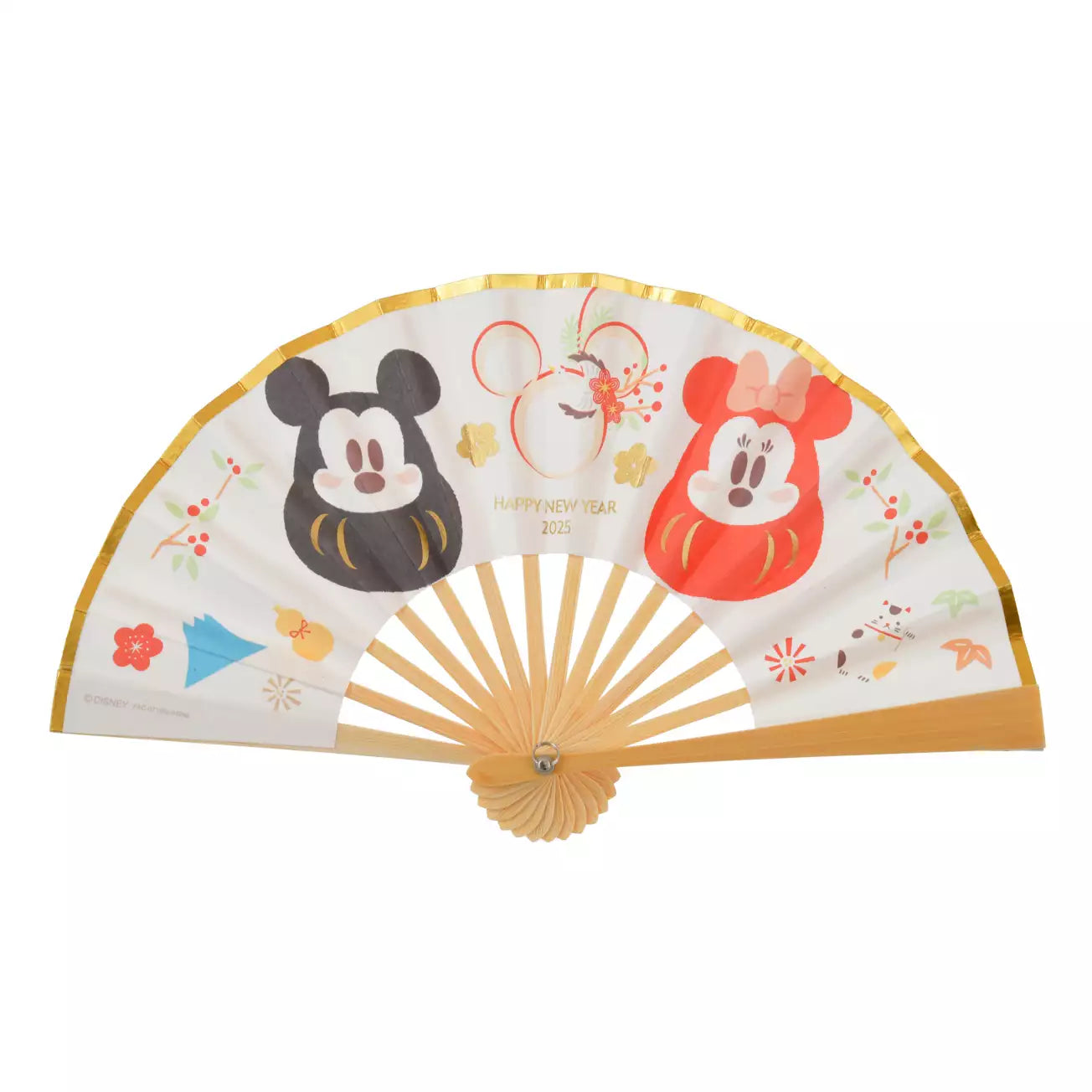 DISNEY New Year Mickey and Minnie Mouse Folding Fan