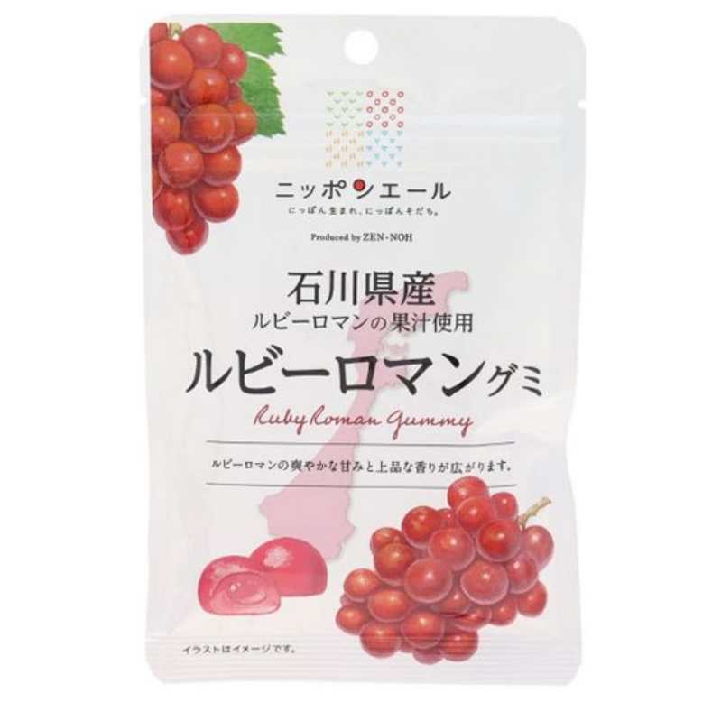 NIPPON YELL Ishikawa Prefecture Ruby Roman Gummy Candy 40g