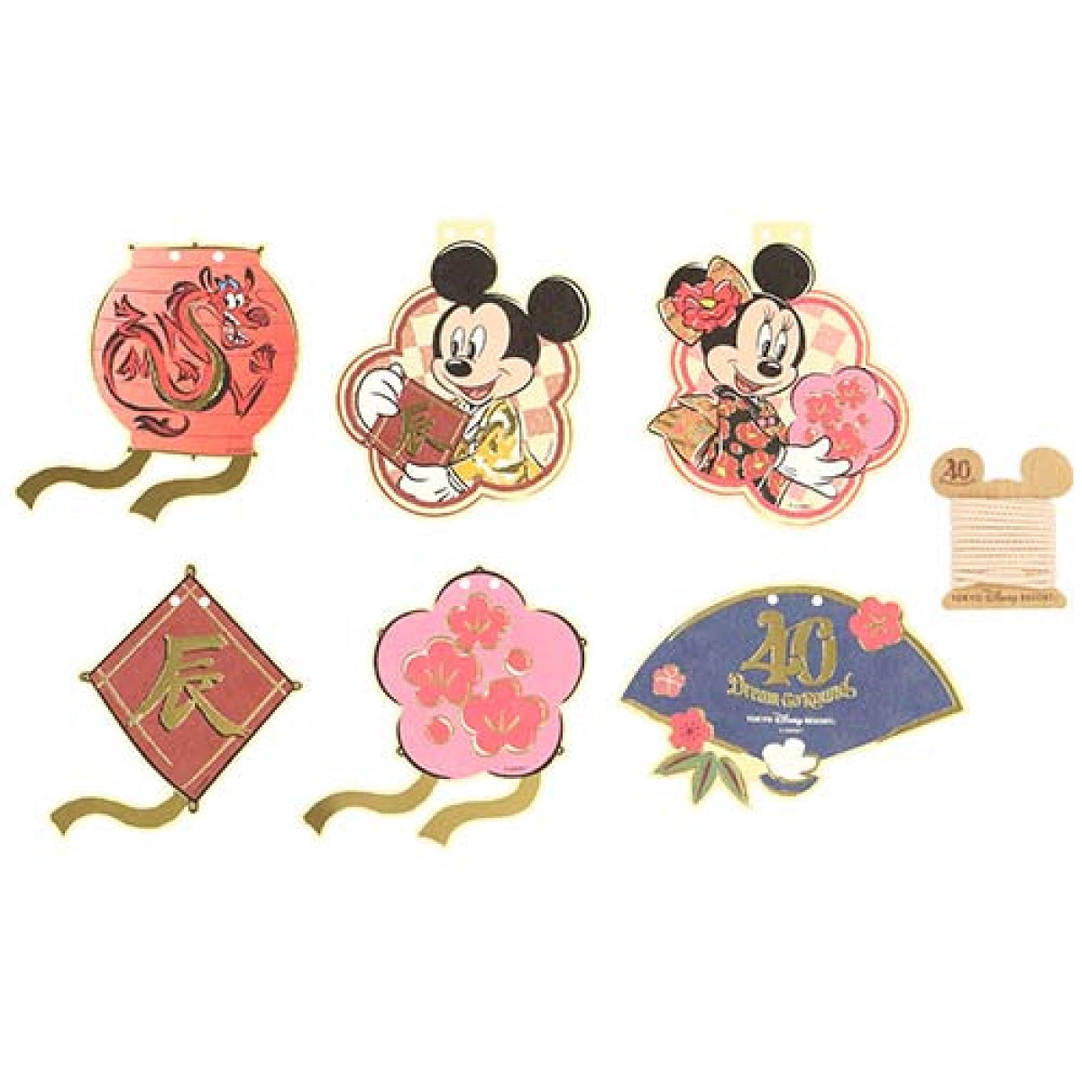 DISNEY Year of the Dragon Mickey & Minnie with Mushu Garland