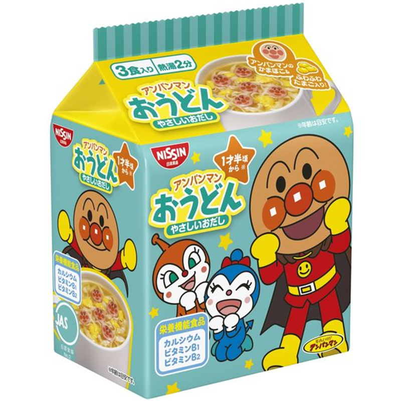 NISSIN Anpanman Udon Noodles for Kids (Mild Dashi Flavor)