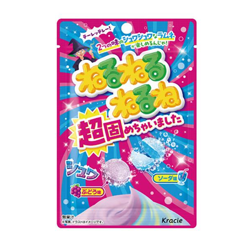 KRACIE Nerunerunerune Super-Hard Grape & Ramune Soda Fizzy Tablet Candy