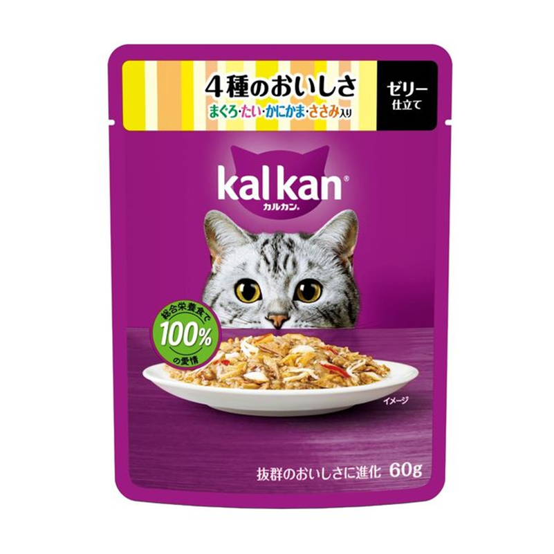 KAL KAN Pouch 4 Flavors Tuna, Sea Bream, Crab Stick & Chicken Fillet