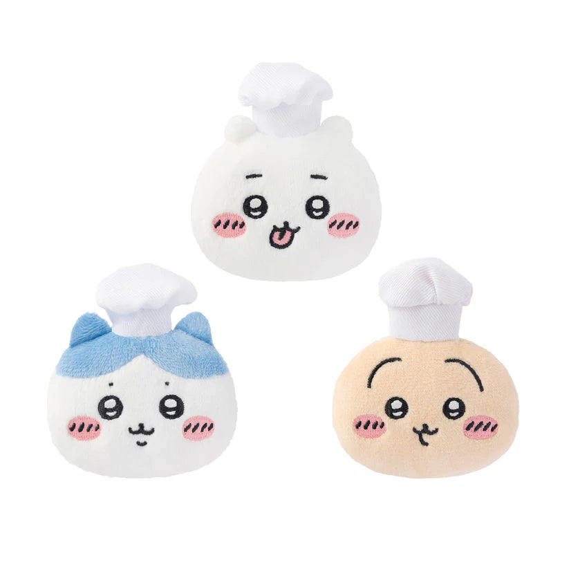 CHIIKAWA Restaurant Chef Plush Face Badge Set of 3