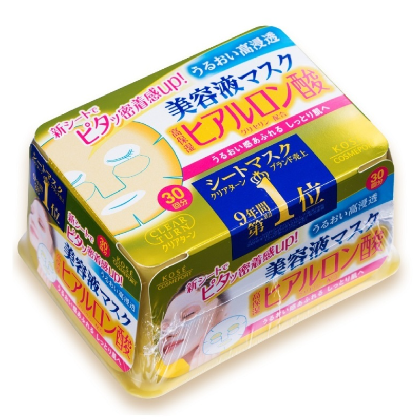 KOSE Clear Turn Hyaluronic Acid Essence Sheet Masks