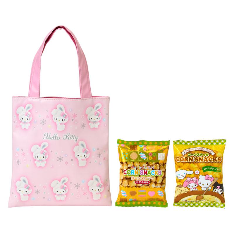 SANRIO Snow Bunny Tote Bag and Corn Snack Set