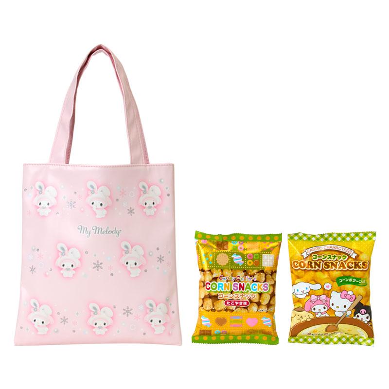 SANRIO Snow Bunny Tote Bag and Corn Snack Set