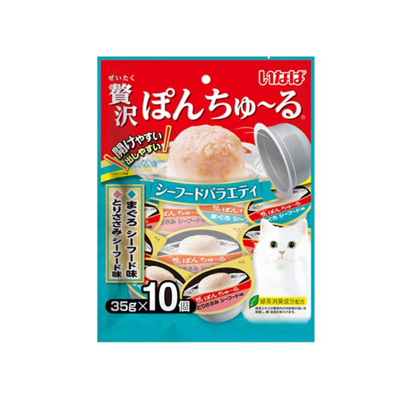 INABA CIAO Pon Churu Tuna And Seafood Variety Cat Treats