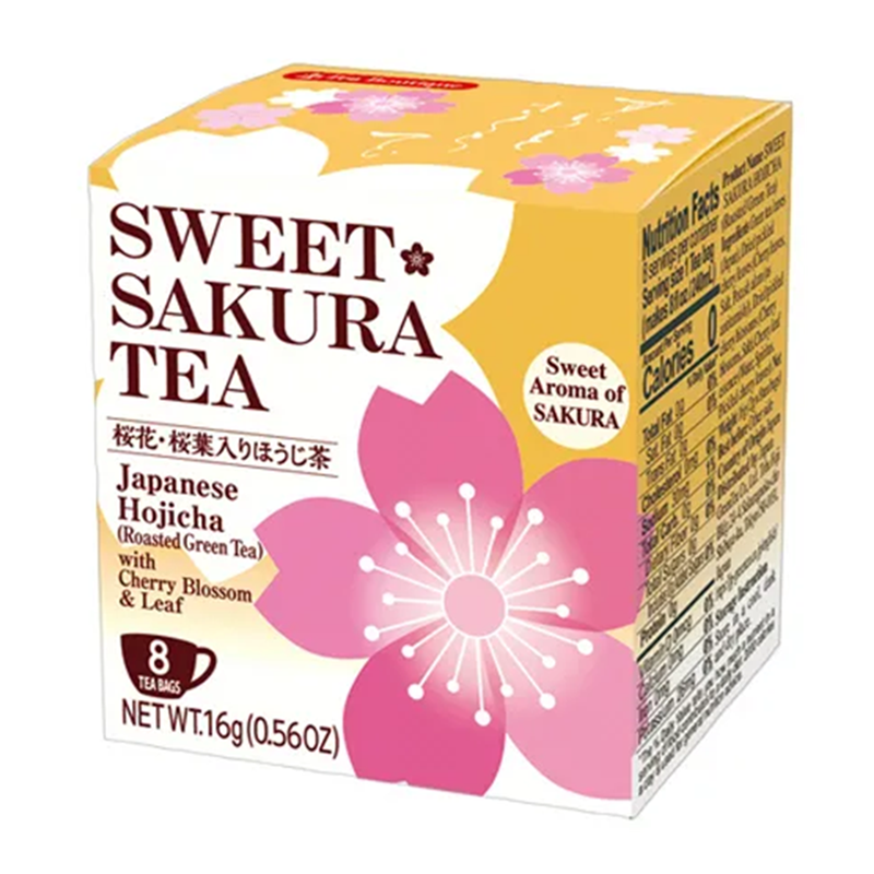 TEA BOUTIQUE SWEET SAKURA TEA Japanese Hojicha (Roasted Green Tea) with Cherry Blossom and Leaf