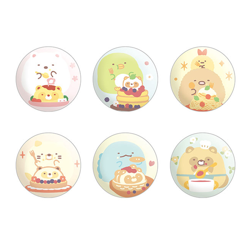 SAN-X Sumikko Gurashi Tanuki's Round Restaurant Pin (Random 1 Of 6)