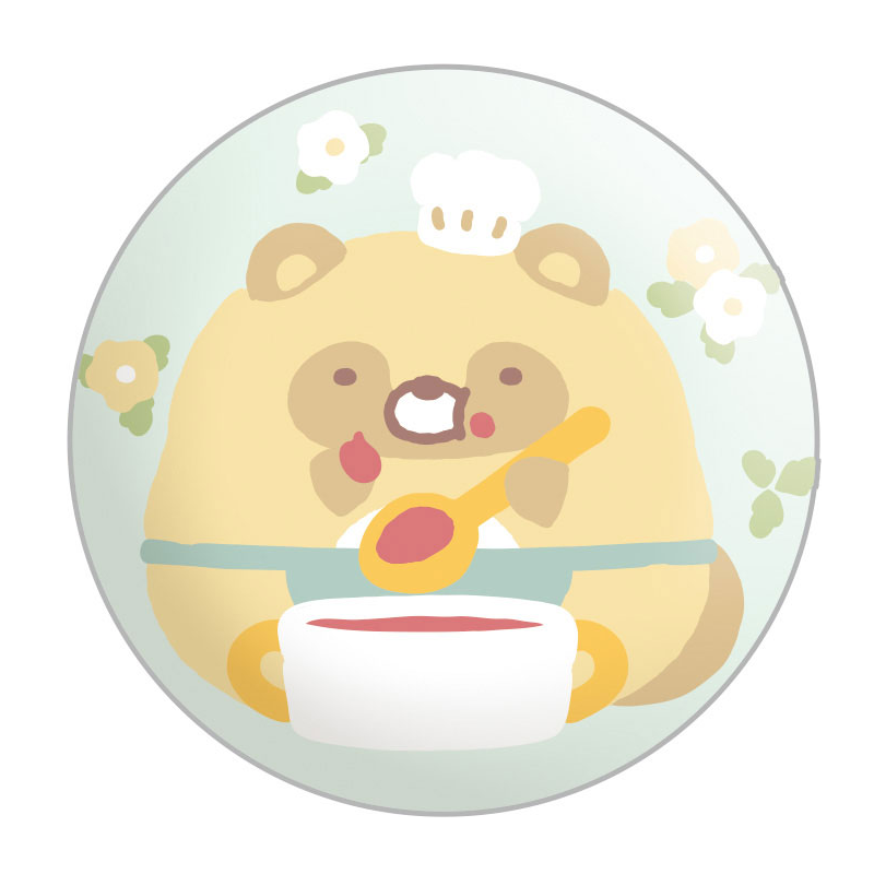 SAN-X Sumikko Gurashi Tanuki's Round Restaurant Pin (Random 1 Of 6)