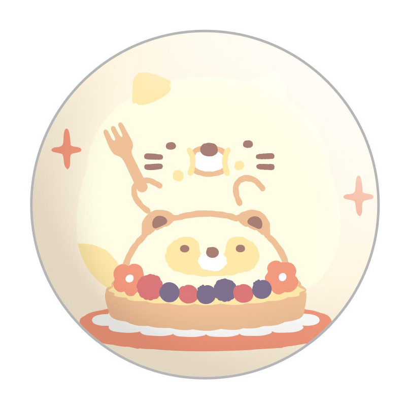 SAN-X Sumikko Gurashi Tanuki's Round Restaurant Pin (Random 1 Of 6)