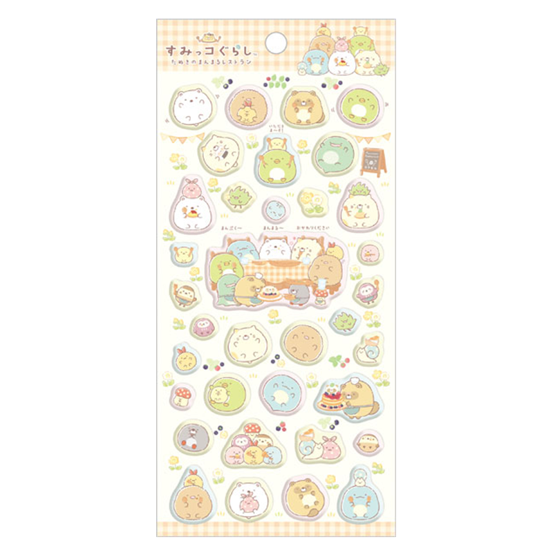 SAN-X Sumikko Gurashi Tanuki's Round Restaurant Sticker Sheet
