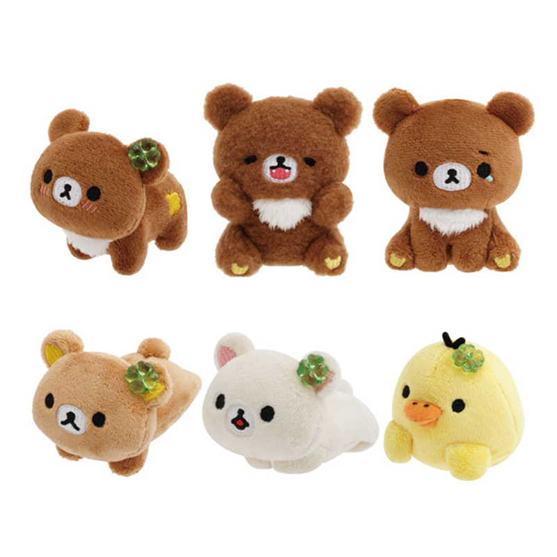 SAN-X Rilakkuma Chairoikoguma's Kumakyun Days Palm-Sized Plush Toy (Random 1 Of 6)