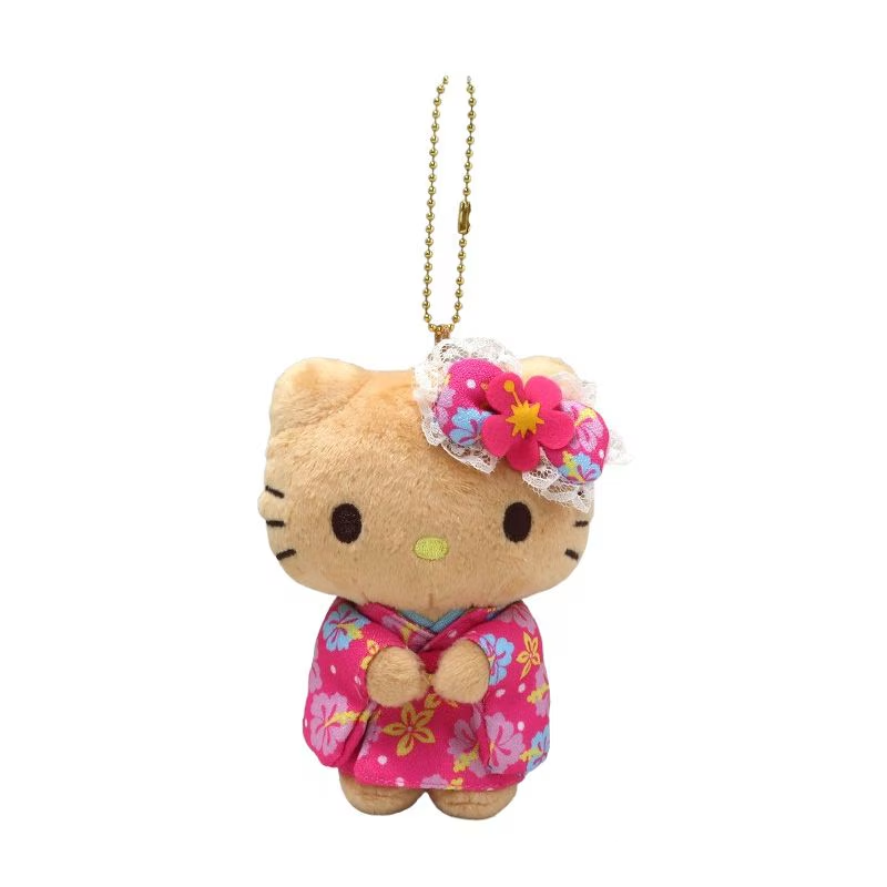 SANRIO Sun-Tanned Kimono Hello Kitty MC Plush Keychain