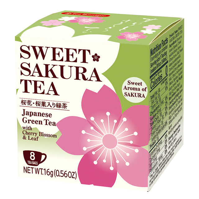 TEA BOUTIQUE Sweet Sakura Tea - Japanese Green Tea with Cherry Blossom & Leaf