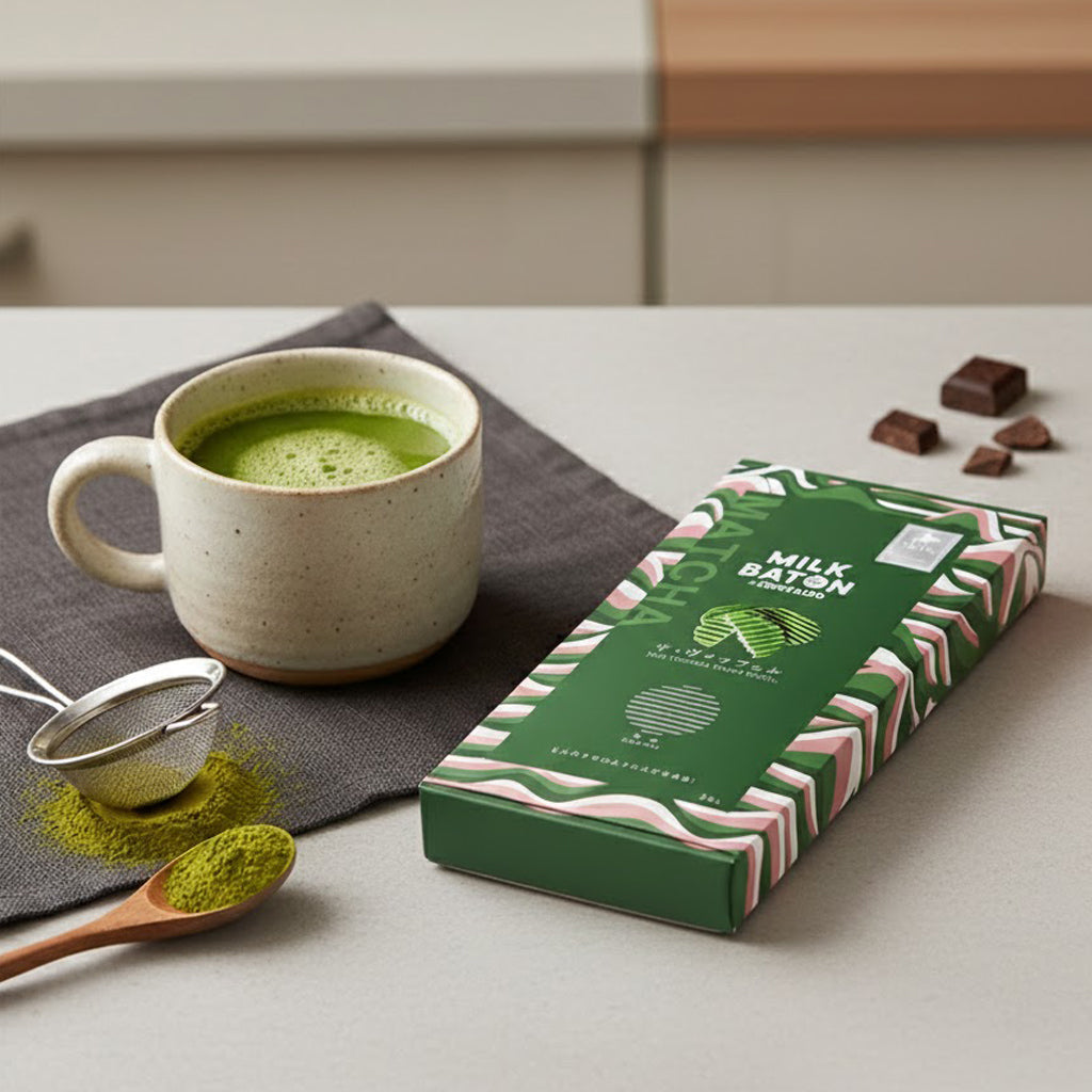 MILK BATON The Waffle Matcha – Matcha Chocolate Covered Waffle Cookies