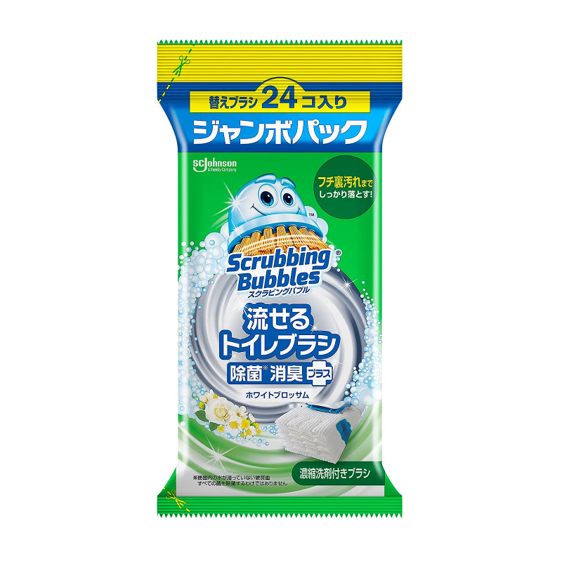 SC JOHNSON Scrubbing Bubbles Disposable Toilet Brush Refills Floral Scent - 24 Brush Heads