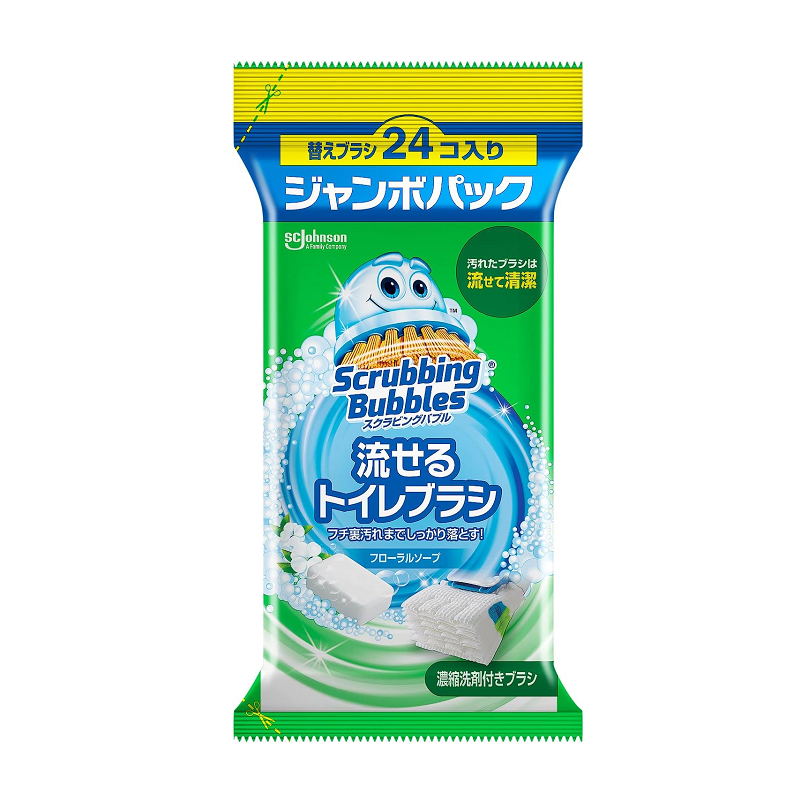 SC JOHNSON Scrubbing Bubbles Disposable Toilet Brush Refills Soap Scent - 24 Brush Heads