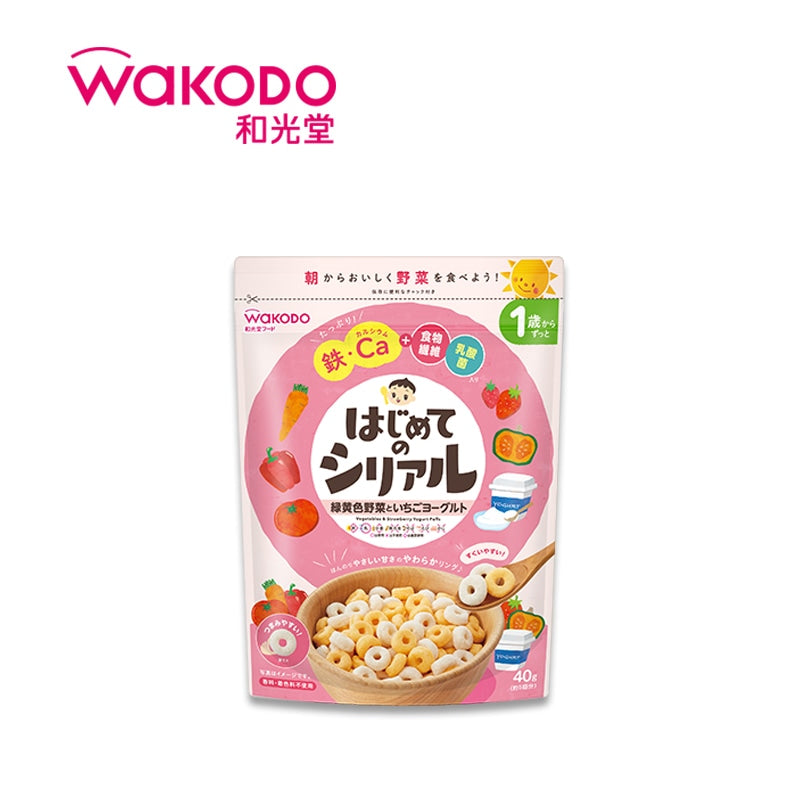 WAKODO My First Cereal Vegetable & Strawberry Yogurt Puffs