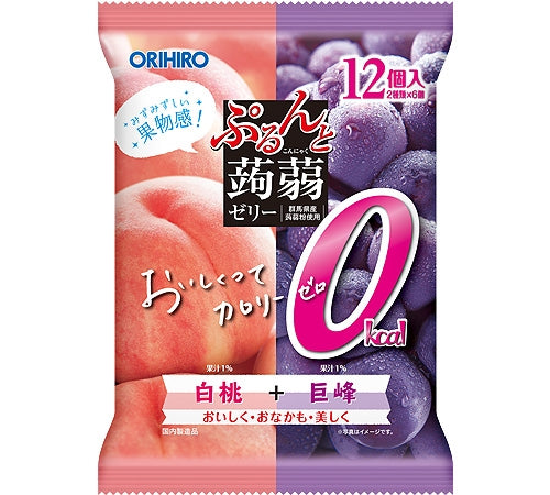 ORIHIRO 0-Calorie White Peach & Kyoho Grape Konjac Jelly