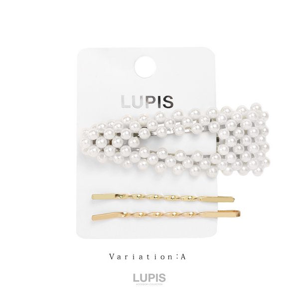 LUPIS Pearl Gold Hair Clips