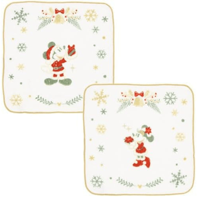 DISNEY Christmas Mickey and Minnie Mouse Mini Towel Set