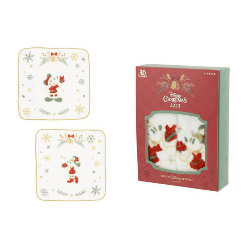 DISNEY Christmas Mickey and Minnie Mouse Mini Towel Set