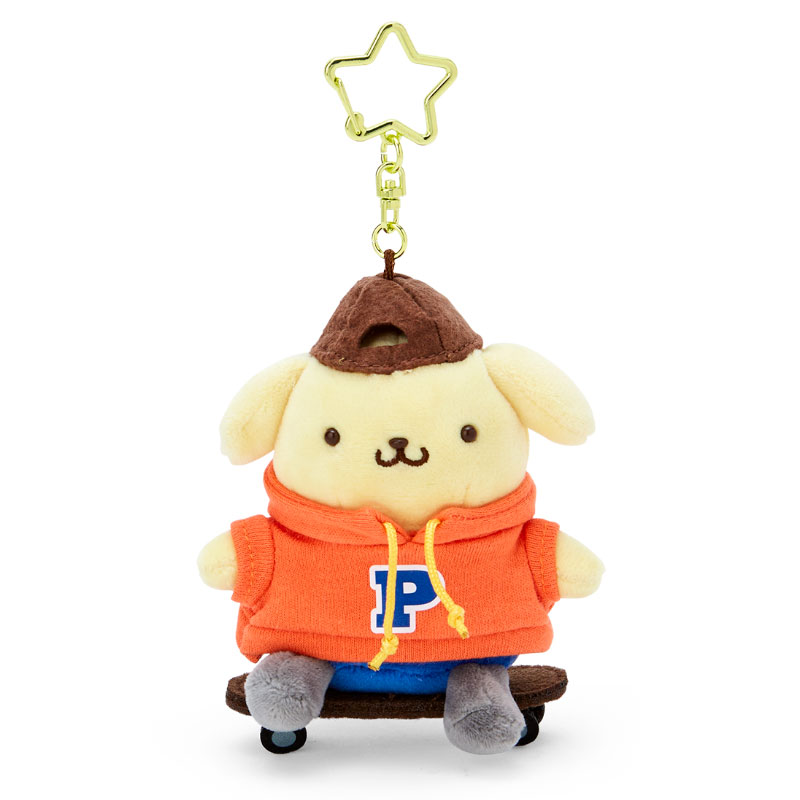 SANRIO Skateboard Pompompurin Plush Keychain