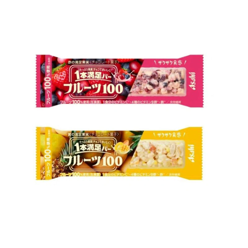 ASAHI Ippon Manzoku Bar Fruits 100 Fruit & Granola Chocolate Bar