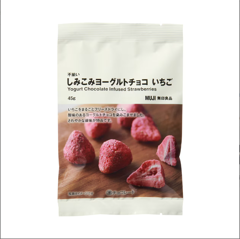 MUJI Yogurt Chocolate Infused Dried Strawberries