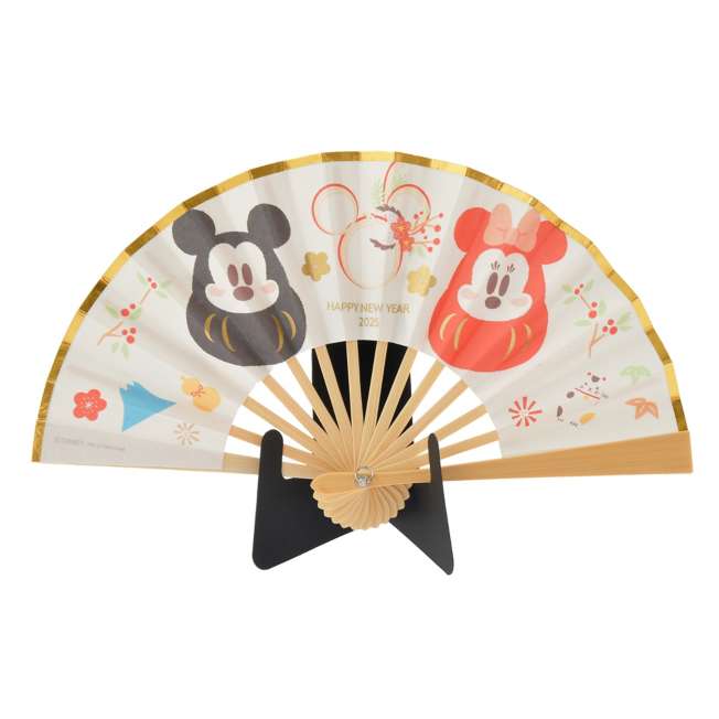 DISNEY New Year Mickey and Minnie Mouse Folding Fan