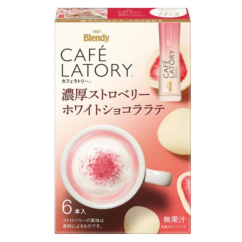 AJINOMOTO AGF Blendy Cafe Latory Instant Strawberry White Chocolate Latte (6 pcs)