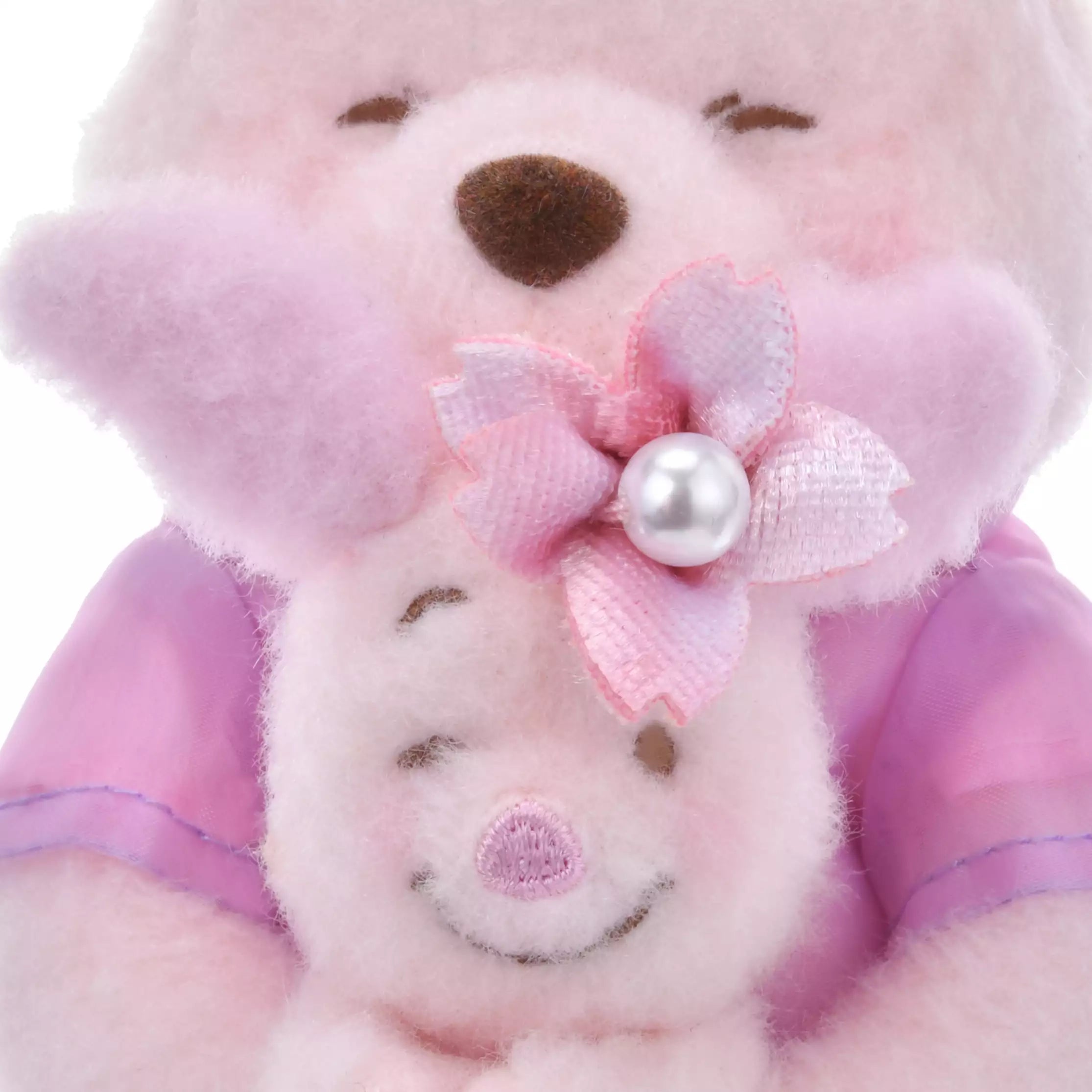 DISNEY Pooh and Piglet Sakura Plush Keychain