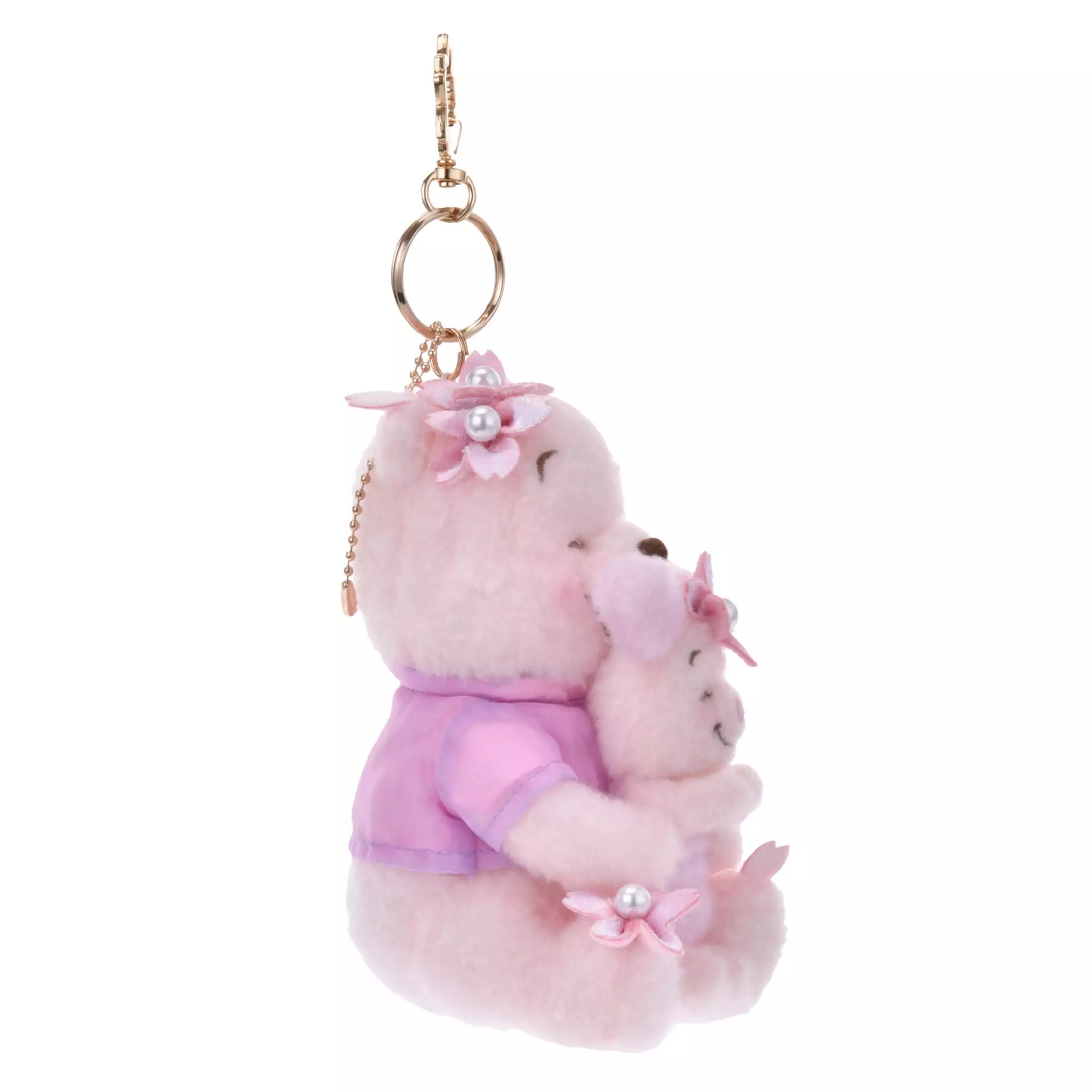 DISNEY Pooh and Piglet Sakura Plush Keychain
