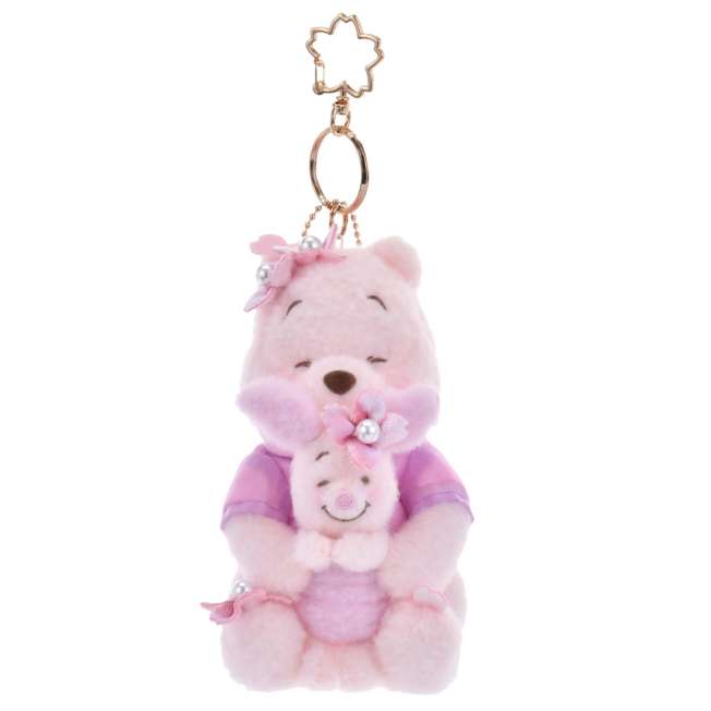 DISNEY Pooh and Piglet Sakura Plush Keychain