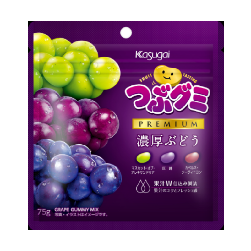 KASUGAI Tsubu Gumi Premium Grape Gummy Mix Candy