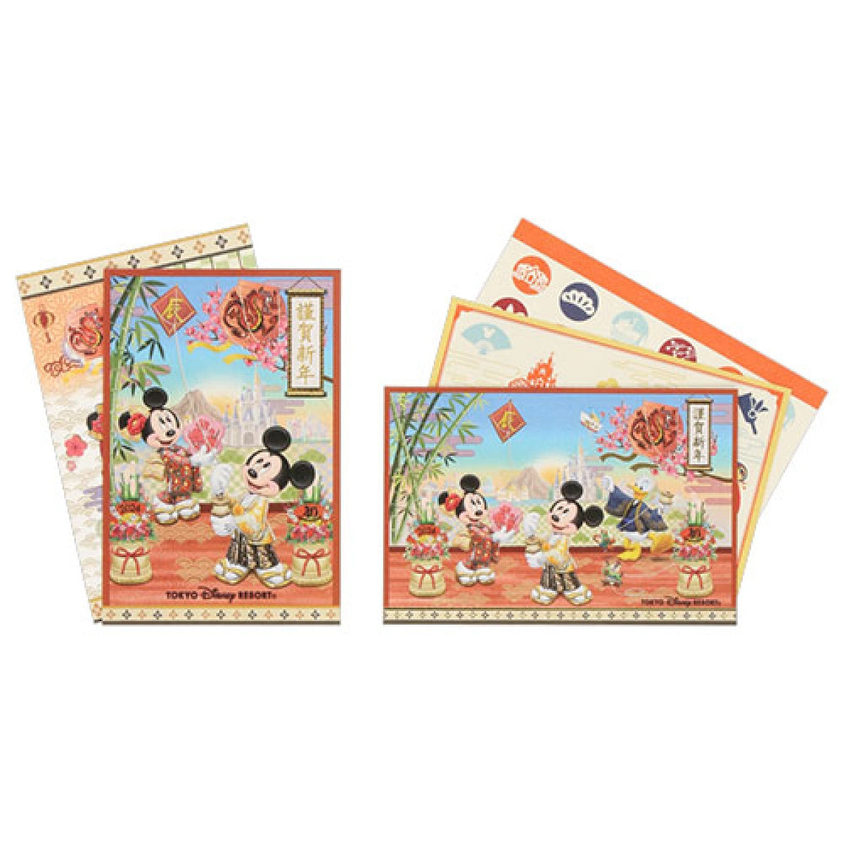 DISNEY Mickey And Minnie Mouse New Year Greeting Card Set