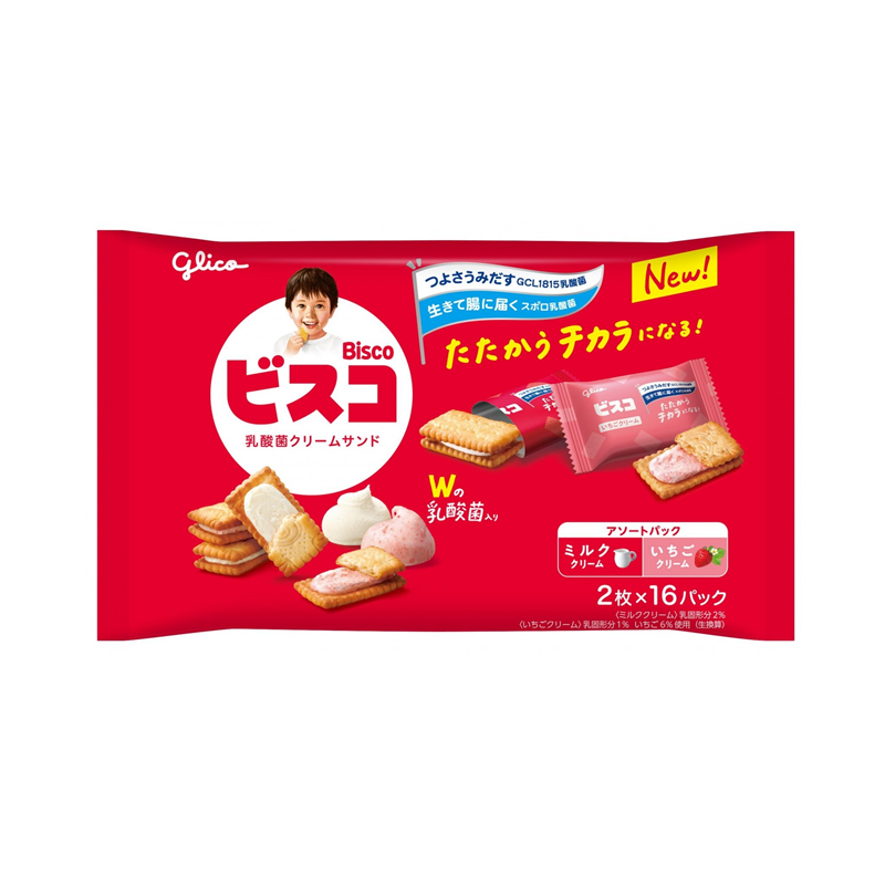 GLICO Bisco Strawberry Sandwich Cookies