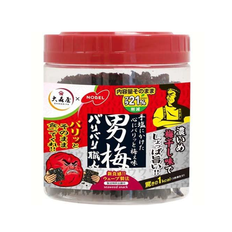 OMORIYA Baribari Shokunin Seaweed Snack Ume Plum Flavor