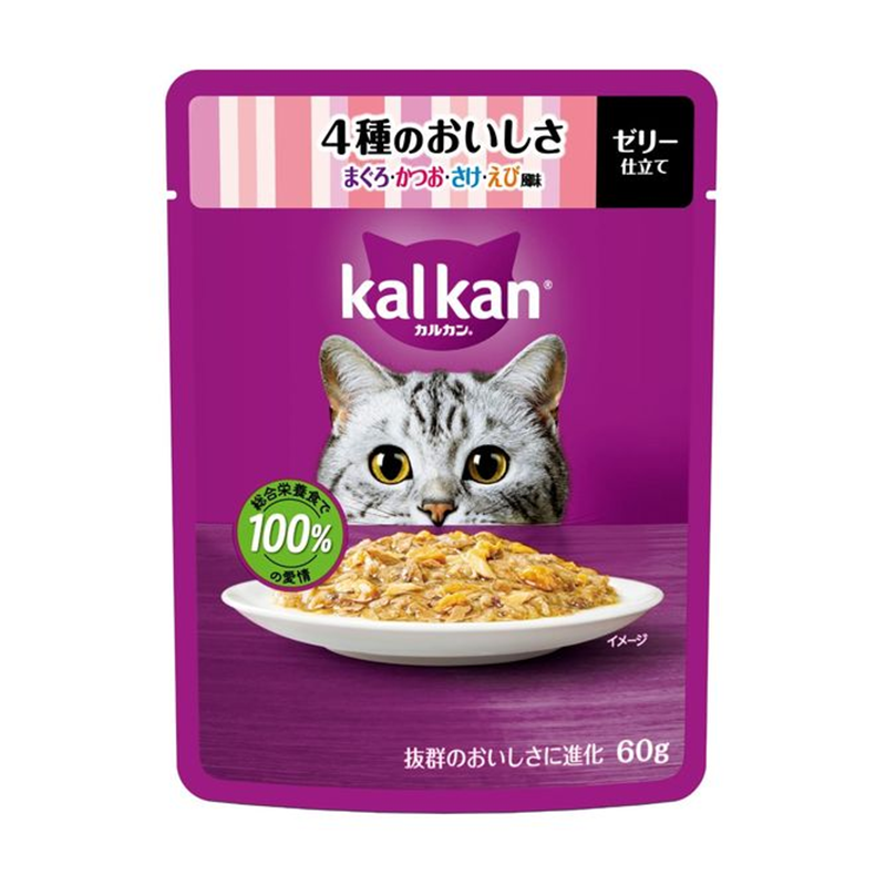 KAL KAN Cat Food With Tuna, Katsuo, Salmon & Shrimp