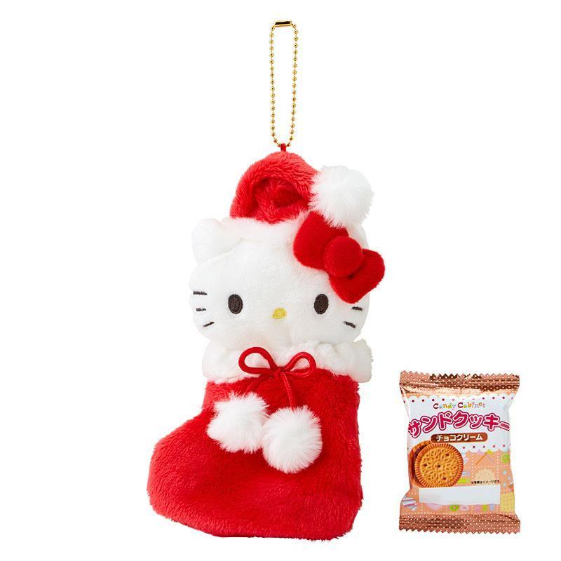 SANRIO Christmas Stocking Plush Keychain with Chocolate Cream Sandwich Cookies