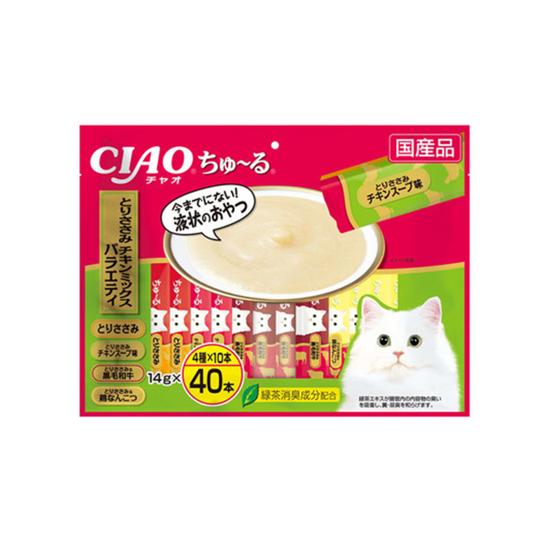 INABA CIAO Churu Bonito Tuna Variety Cat Treats