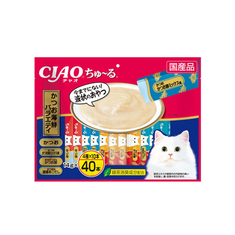 INABA CIAO Churu Bonito Tuna Variety Cat Treats