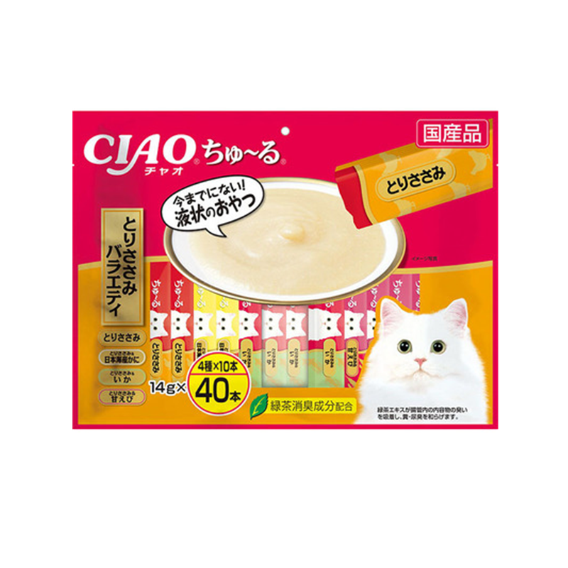 INABA CIAO Churu Cat Treats (Chicken/Bonito/Tuna Variety)