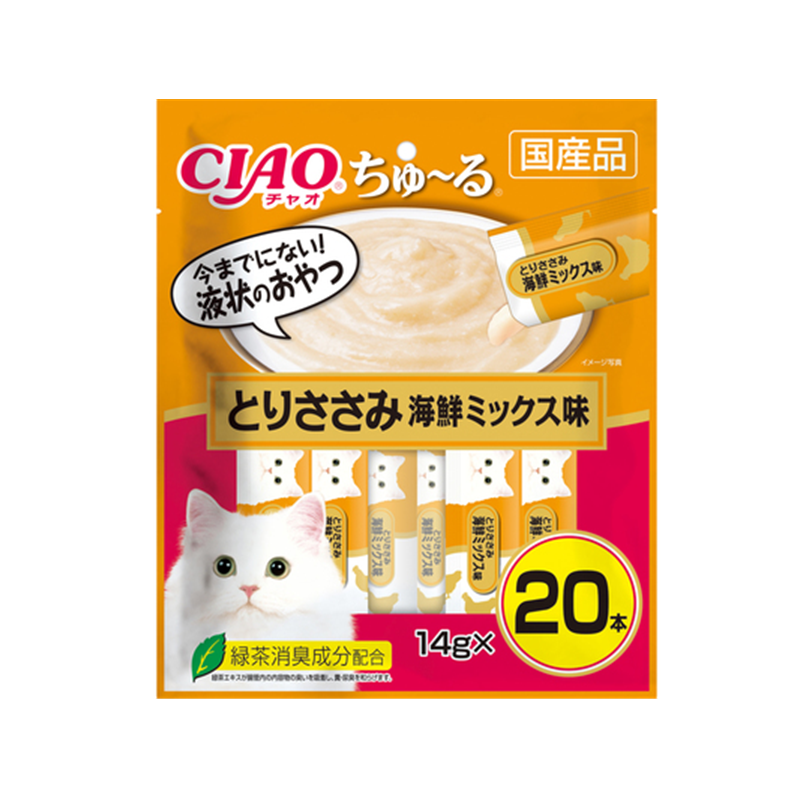 INABA Bonito & Chicken Tender Mixed Paste Treats For Cats